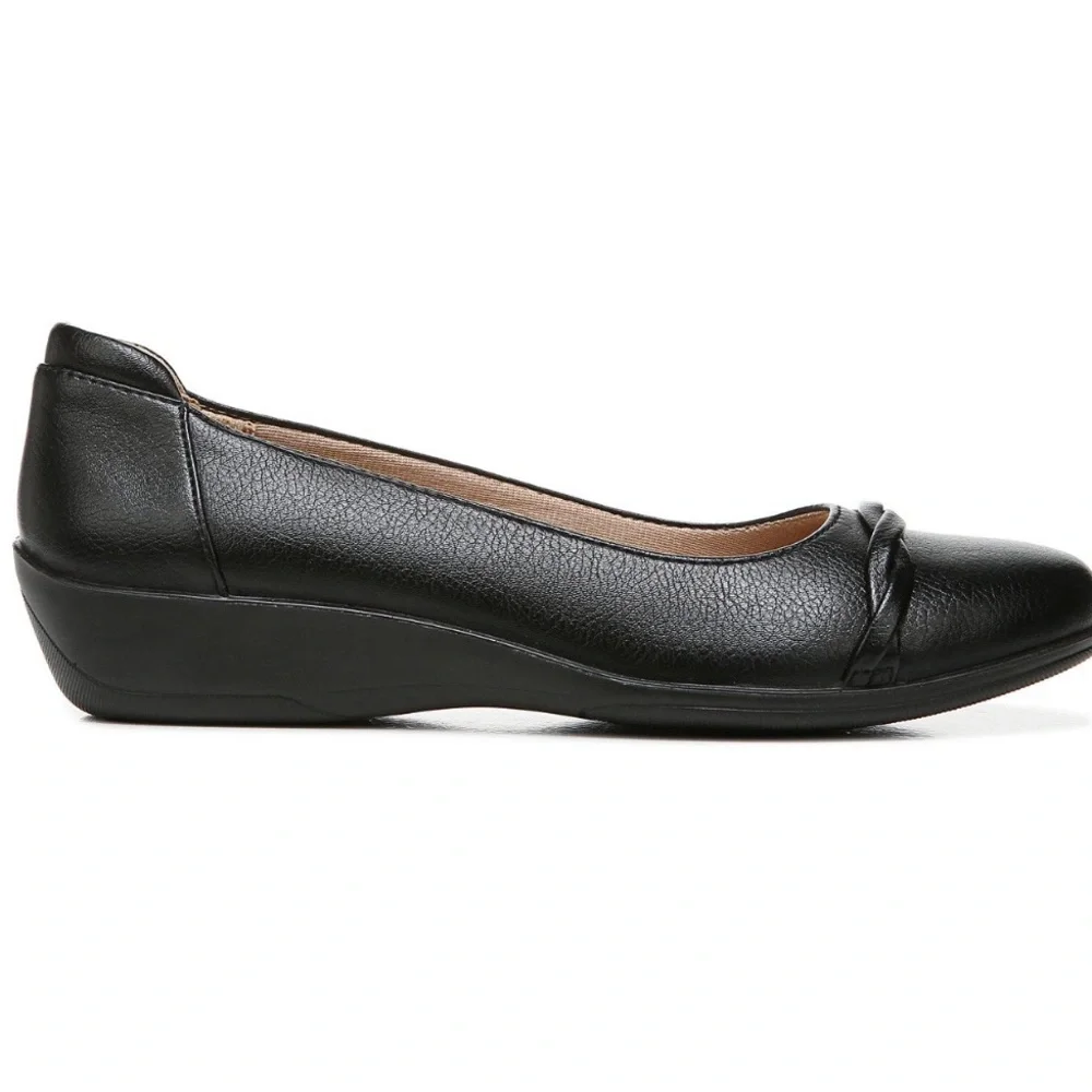 Life Stride Black Ballet Shoes Faux Leather Simply Comfort NWT Size 8.5 Wide